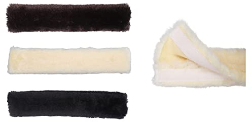 NETPROSHOP Polster für Zaumzeug und Halfter aus Kunstfell, Halfterpolster 26 cm, Trensenbezug, Farbe:Creme