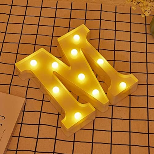 JANDEI - Warmes Licht LED Zahlen und Buchstaben für Dekoration und Atmosphäre, leuchtendes Herz, Nachtlichter, Geburtstage, Hochzeiten, Schaufenster. Sie funktionieren mit AA-Batterien (M)