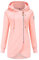 ELFIN Sweat à Capuche Femme Manches Longues Hoodie Femme Hiver avec Poches Manteau Femme Zippé Col Montant Veste Femme Chaude, Rose, XXL