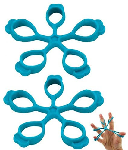 Haowul 2pcs Tragbare Fingerstrecke Silikon Weiche Unisex Hand Trainer Grip Festigkeit Stärker Fünf-Finger-spannungsring Trainer