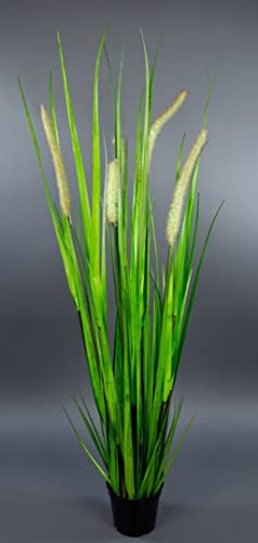 Seidenblumen Roß Fuchsschwanzgras 90cm im Topf YF Kunstpflanzen Grasbusch künstliches Gras Dekogras Fuchsschwanz