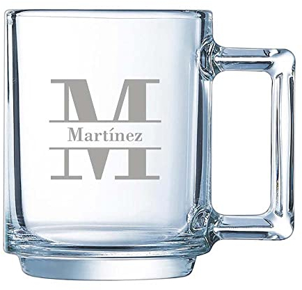 CALLE DEL REGALO Taza de té personalizada con inicial y nombre