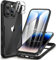 CENHUFO für iPhone 14 Pro Max Hülle, 360 Grad Schutzhülle mit Eingebautem Panzerglas Displayschutz und Kameraschutz Stoßfest Panzerhülle Full Cover Case Handyhülle für iPhone 14 Pro Max - Schwarz
