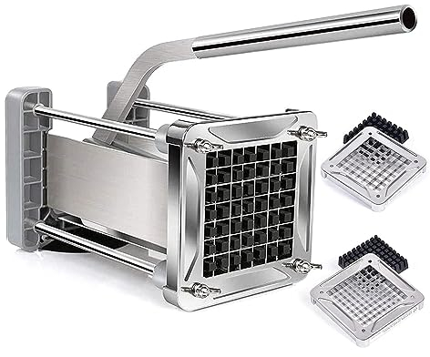 Sopito Coupe Frite Professionnel, Coupe Frites Acier Inoxydable Decoupe Frite avec Lames de 9mm et 12mm