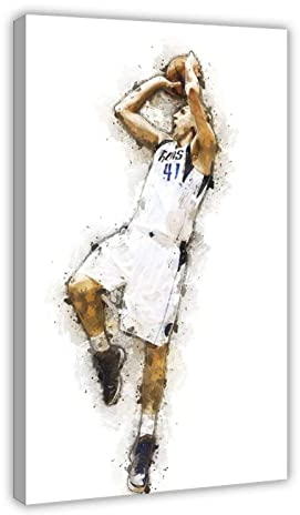 Leinwand Wandkunst Malerei 60x90cm Dirk Nowitzki Poster Basketballpaper 5 Leinwand Schlafzimmer Wandkunst Bild Druck Büros Raumdekoration Geschenke Kein Rahmen