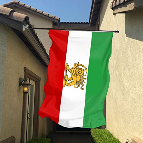 Iran Flagge, 90x150cm Iranische Royal Löwe Fahne Ehemalige Persien -Polyester, Drei Größen Iran Flagge Löwe, Lichtbeständig, Flaggen Für Garten Innen- Außenbereich (90 x 150 cm,B)