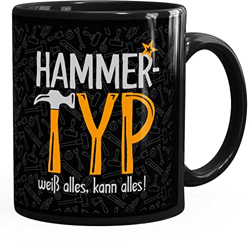 MoonWorks® Kaffee-Tasse mit Spruch Hammer Typ weiß alles kann alles Geschenk für Handwerker Bürotasse lustige Kaffeebecher schwarz standard