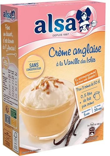 ALSA - Alsa Préparation Crème Anglaise Vanille Des Isles Sachets 300G - Lot De 4