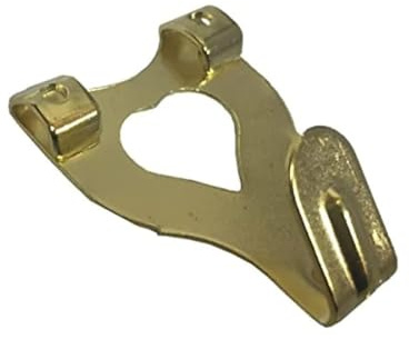 Pack of 10 EB Brass Plated Double No. 3 Picture Hooks by concept4U Brass Plated Double Picture/Photo Hanging Hook