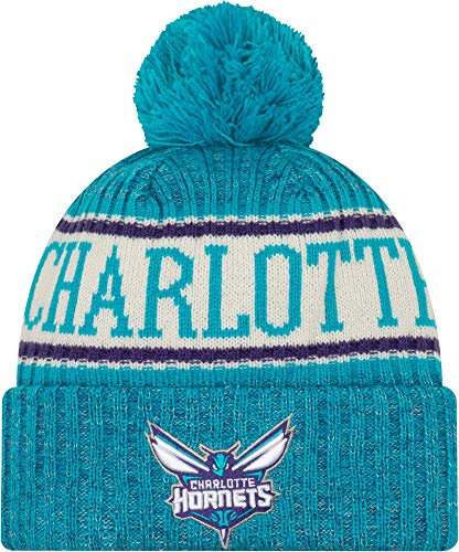 New Era NBA-Mütze für Erwachsene, Unisex, offizielle Sportstrickmütze mit Bommel, Türkis/Ausflug, einfarbig (Getaway Solids), Einheitsgr��e