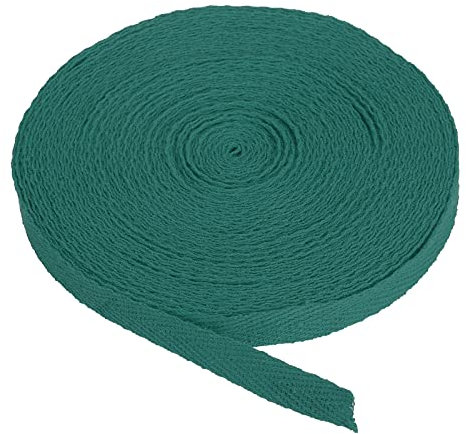 PATIKIL Baumwollband Baumwolle Gurtband 10mm x 9m, Schrägband Baumwoll Nahtband Köperband Saumband Einfassband Stoffband Webband zum Nähen für DIY Basteln Stricken Verpackungen, Dunkelgrün