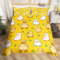 Homewish Cartoon-Enten-Bettbezug für Kinder, Jungen, Mädchen, schöne gelbe Ente, niedliches handgezeichnetes Gänse-Bettwäsche-Set, Einzelbett, schöne Bauernhaus-Tier-Steppdecke mit 1 Kissenbezug