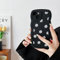 ZTOFERA Case for iPhone 13, Cute Curly Wave Frame Daisy Pattern Liquid Silicone Case, Flexible Shockproof Protective Bumper Cover for iPhone 13 6.1 - Black