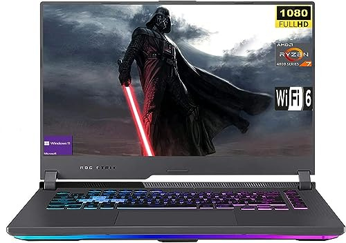 ASUS ROG Strix G15 Gaming Laptop, 15.6 FHD Display, NVIDIA GeForce RTX 3060, AMD Ryzen 7 4800H 4.2 GHz Processor, 16GB RAM 1TB SSD, Backlit Chiclet Keyboard 4-Zone RGB, Windows 11 Home, Gray