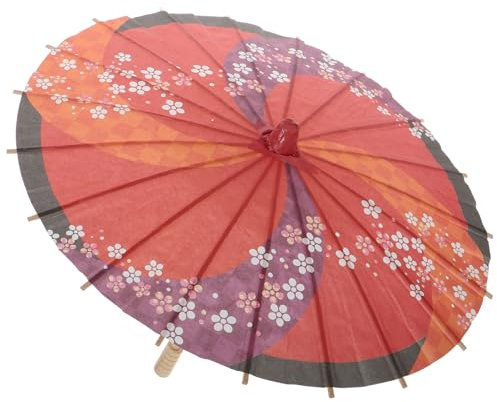 Abaodam Japonaise en Papier en Papier Chinois Parapluies en Papier à Lhuile Chinois Parasol en Papier Huilé De Poupée Parapluie De Mariage Meubles Petit en Bois