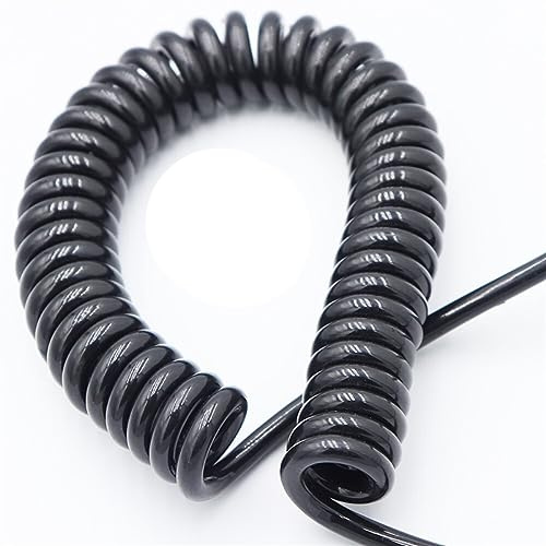Circuits Solide Fil de traction extensible de 2.5 mètres, 2 cœurs, 3-4-5-6-8-9-10-12 câbles en spirale à ressort, fil de 0,2 mm, 0,3 mm, 0,5 mm, cordon d'alimentation noir et blanc Connecteur Métier à