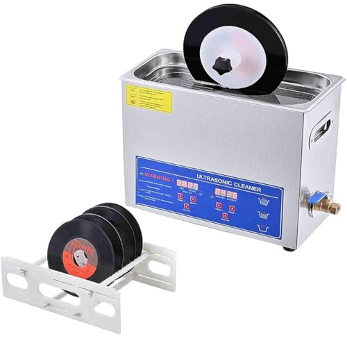 Macchina per Pulizia Di Dischi in Vinile Ad Ultrasuoni 6L, Pulitore Ad Ultrasuoni Commerciale, Lavadischi, Pulisce 1-6 Dischi in Vinile Una Volta, Potenza 40 Khz 180 W Regolabile - Timer 0-30 Minuti