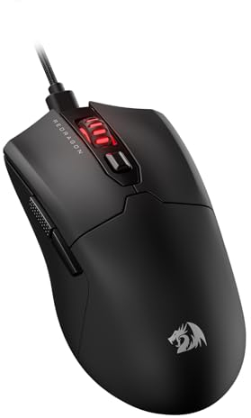Redragon M995 Wired Gaming Mouse, 52000 DPI Optical Mouse with 6 Programmable Buttons & 5 Backlit Modes, Software Supports DIY Keybinds, Black