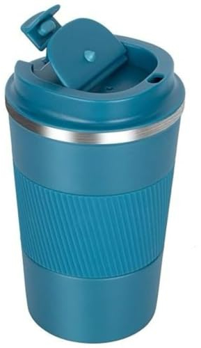 ONEKLIK Travel Mug, Insulated Coffee Cup with Leakproof Lid, Reusable Coffee Cup, 380ml Blue
