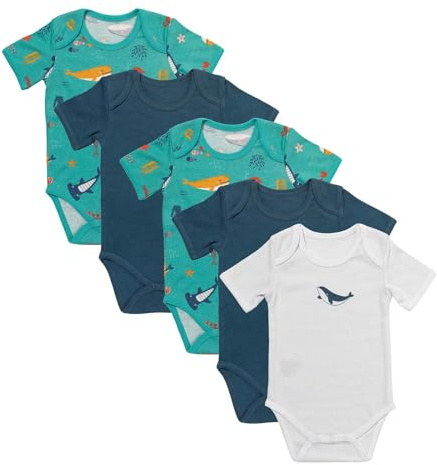 schlummersack Baby Body 5er Pack kurzarm 74 Meerestiere