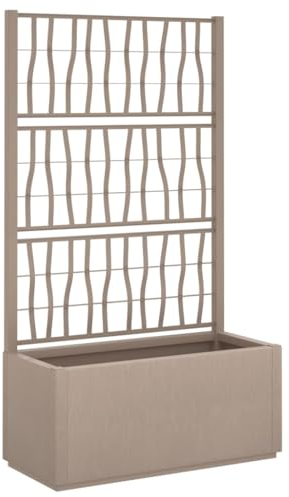 vidaXL Fioriera Giardino con Traliccio Marrone Chiaro 80x36x140 cm PP