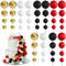 BOUBONI 48 Piezas Bolas Decoraciones para Pasteles Globos Adornos para Magdalenas Bolas de Espuma para Pasteles Decoraciones para Fiestas (A06-Black, Red, White, Gold)
