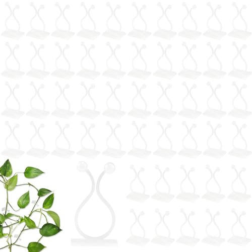 GMMG Pflanzenclips Kletterpflanzen 50 pcs Pflanzen Wand Clip, Selbstklebender Befestigung Clip, Pflanzenklammern Klein, kletterpflanzen Clips, Wandbefestigungs Clips für Gardening Plant Support