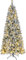 Asinse 6ft/180cm Pre-Lit Slim Snow Flocked Christmas Tree - Premium Artificial Hinged Xmas Tree with 220 Chasing LED Lights, White Heavy Snow Flocking, 650 Branch Tips, Pine Needles, Easy Assembly