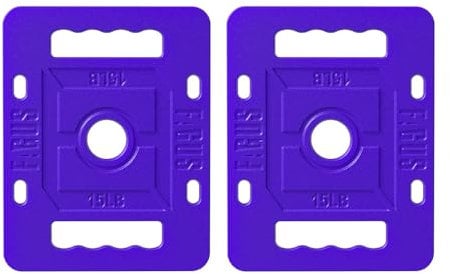 Color Coated Ruck Plate, 2-Inch Cast Iron Ruck Plate Weight for Rucking, Swings, Squat, Deadlift, Solid Cast Iron Ruck Plates for Strength Training, Weightlifting, 15LB, Pair