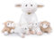 lilizzhoumax Schaf-Plüschtier-Set weißes Lamm 5-teilig Stofftier süßes kuscheliges Kinderzimmer-Schaf weiches Plüschtier für Kinder Geburtstagsgeschenk Heimdekoration Eltern-Kind-Spielzeug