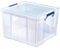 BANKERS BOX 2x 48L Plastic Storage Boxes with Lids. ProStore Super Strong Stackable Plastic Storage Boxes (30 x 41 x 37 cm), Made in the UK, Clear