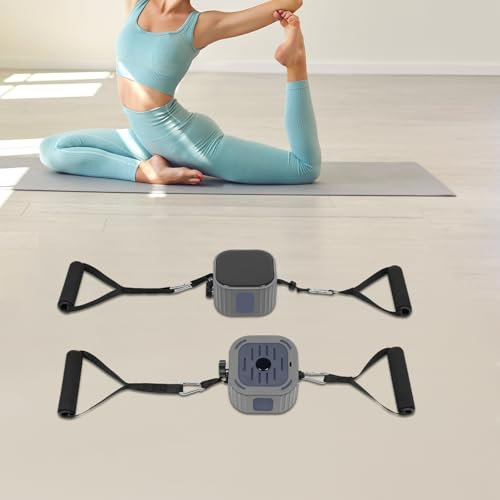 Fitnessbänder Widerstandsbänder, Kabelzug Fitness mit Haupt-Motoren unb Griffen, Fitness Pump Fitnessbänder für Yoga, Pilates, Training, Physiotherapie, Klimmzughilfe (Blau)