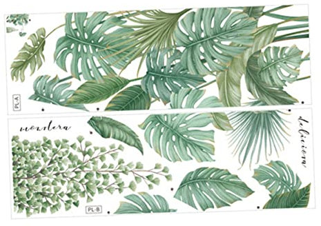 Gadpiparty 6blätter Wandtattoo Pflanzenblätter Aufkleber Für Und Schlafzimmer Nordische Dekoration Mit Tropenmotiven Material Für Langlebige Wandgestaltung