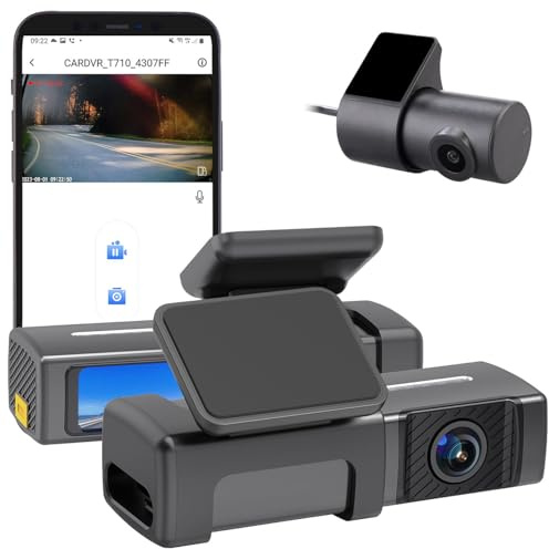 Lescars Dashcam-Kits: 4K-Dashcam & Full HD-Rückfahrkamera, IPS-Display, WLAN, G-Sensor, 145° (Mini, kompakte, SD)