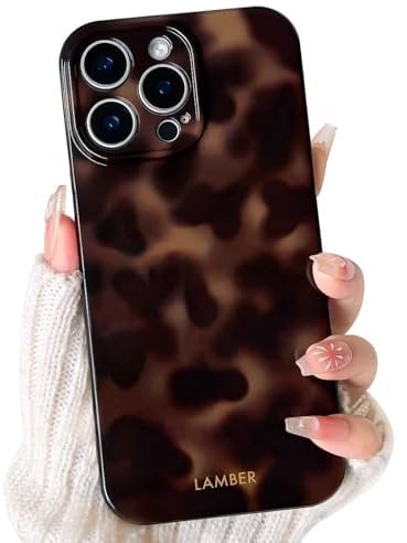NITITOP Compatible with iPhone 14 Pro Case Cute Stylish Leopard Print Brown Amber Aesthetic Tortoise Design for Women Girls Men Soft TPU Shockproof Protective Cover - Brown