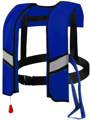 Giubbotti di salvataggio con gonfiaggio automatico, 150 N, in nylon, con fibbia regolabile, con strisce riflettenti e fischietto, tubo extra, giubbotto di salvataggio portatile per sport acquatic