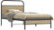 FUDUGEHMIOFWFJJ Metall holzbett Bed Frame bettgestell bedBettgestell ohne Matratze 75x190 cm Räuchereiche HolzwerkstoffGeeignet für Schlafzimmer