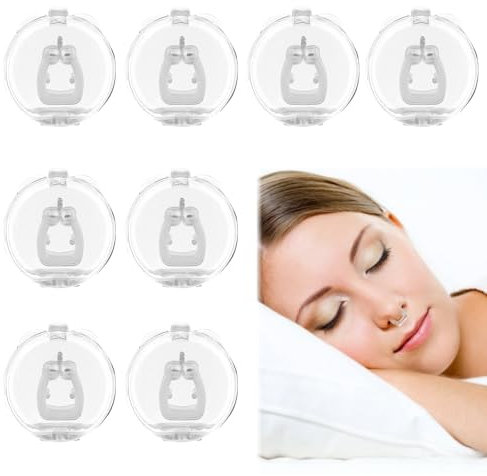 BOULESENM 8PIECES Pince nez anti Ronflement,Pince à Nez Anti Ronflement,Dilatateur Nasal,Dilatateur Nasal Anti Ronflement,Nez en Dilatateur Nasal Réutilisable Silicone Magnétique
