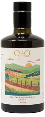Oro Campania - Olio Extra Vergine d'Oliva, Monocultivar Itrana, 100% Italiano, Estratto a Freddo, Fruttato Ricco con Sentori di Pomodoro Verde, Mandorla e Carciofo, 500 ml