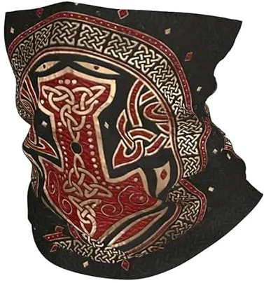 Wikinger Schlauchschal Thor Hammer rot Halstuch Multifunktionstuch Bandana