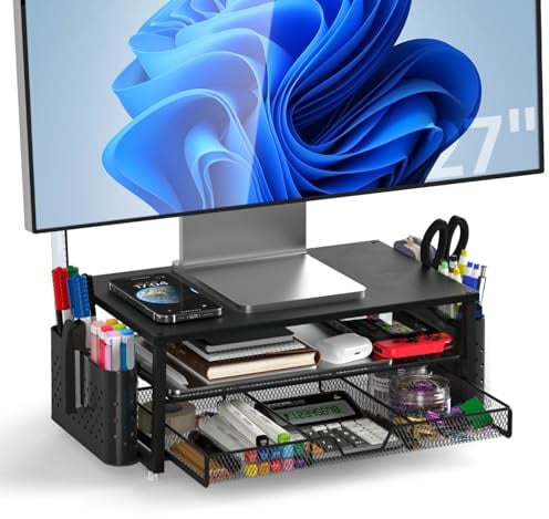 MOWETOO Soporte para monitor con 2 niveles, soporte para impresora