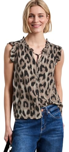 Street One Damen Blusentop mit Split Neck und Rüschen