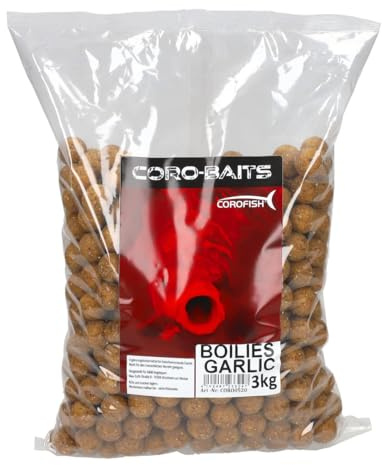 Corofish Coro-Baits Boilies 20mm 3kg Karpfenköder Halibut, Erdbeere, Knoblauch, Mais