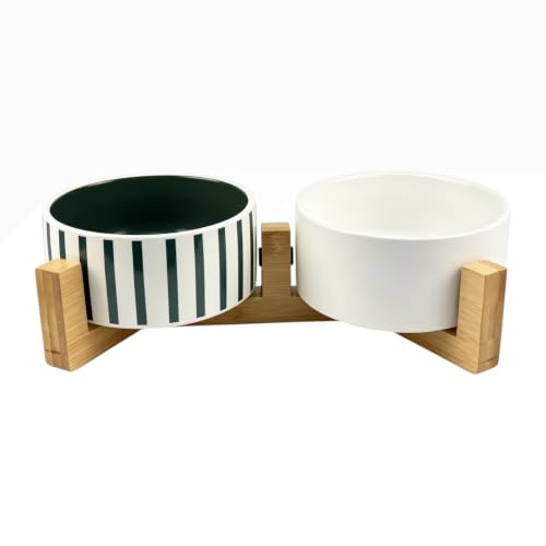 SNOEKIE Designer Hundenapf Keramik – Erhöhter Futternapf für Hunde 10–30 kg, Klapperfrei, rutschfest & Spülmaschinenfest