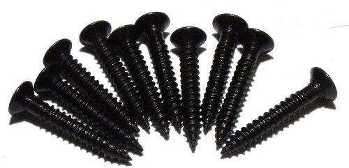 10x Guitar screws in black for pickup surrounds/string tree 2.5mm x 15mm