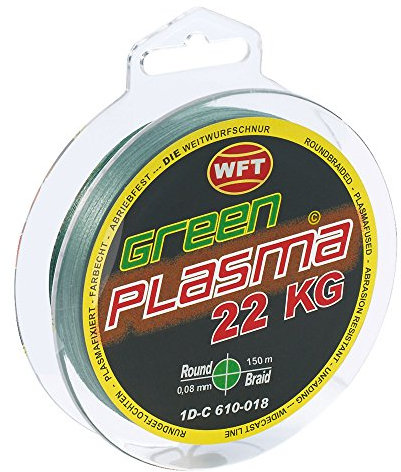 WFT KG Plasma Round 150m geflochtene Schnur 0,08mm-0,36mm, Durchmesser:0.18mm, Farbe:Grün