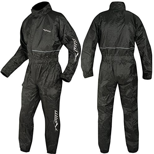 A-Pro Regenschutz Wasserdicht Regenhose Regenjacke Roller Quad Regenkombi Schwarz XL