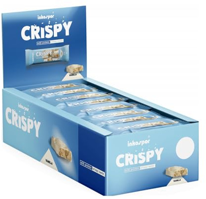 inkospor Active Crispy White Chocolate Riegel Vanille | 24 x 35 g | weißer Schoko-Überzug | Protein-Snack | Made in Germany
