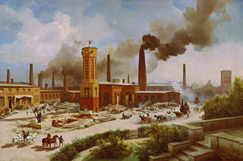 Kunstdruck/Poster: Eduard Biermann Borsig s Maschinenbau-Anstalt zu Berlin - hochwertiger Druck, Bild, Kunstposter, 85x55 cm