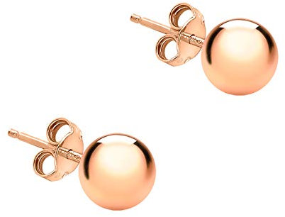 CARISSIMA Women's 18 ct Rose Gold 5 mm Ball Stud Earrings